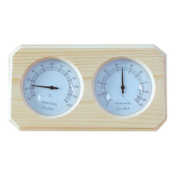 Continuum 1.2 x 5.5 x 10.2 in. Sauna Pine Wood Thermometer & Hygrometer Natural Wood CO3302952 - main